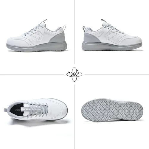 Miniatura 7 de Zapatos de trabajo antideslizantes para hombres, impermeables, resistentes al aceite, ligeros, duraderos, para cocina, restaurante, enfermería