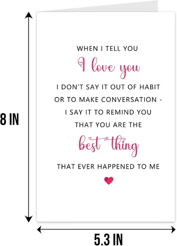 Miniatura 2 de Qiliji Tarjeta del día de San Valentín para marido, novio, esposa, novia, bonita tarjeta de amor de poema para él y ella, tarjeta de aniversario