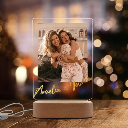 Miniatura 13 de Regalo especial de Navidad, lámpara de luz nocturna personalizada, fotos en placa acrílica, regalo para papá, mamá, regalo para familia, cumpleaños