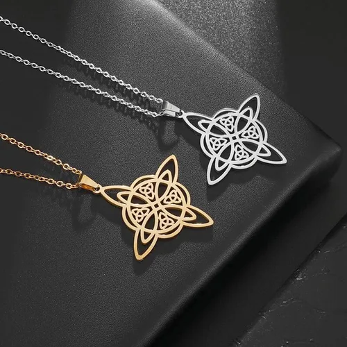 Miniatura 5 de Collar de bruja de acero inoxidable con nudo celta de bruja, collar de nudo celta para mujeres y niñas, collar de nudo celta, collar Wiccan