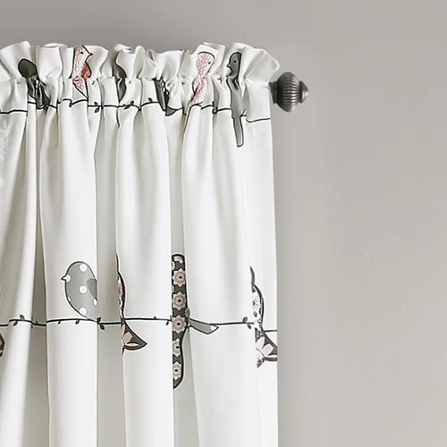 Miniatura 2 de Lush Decor Rowley Birds - Cortinas de pájaros para oscurecer la habitación, juego para sala, comedor, dormitorio (par), 52 pulgadas de ancho x 84