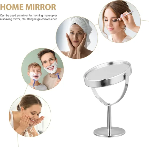 Miniatura 3 de Espejo giratorio de escritorio para baño, espejo cosmético con aumento, espejo de tocador con soporte, espejo giratorio giratorio de doble cara