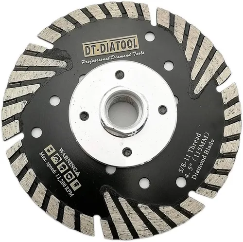 Miniatura 13 de DT-DIATOOL Hoja turbo de diamante de 4 pulgadas para cortar hormigón de mármol de granito con dientes de protección inclinados