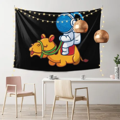 Miniatura 2 de LIFANGMI Astronauts Ride Camels Tapestry Wall Hanging 60x40 Inch Bedroom Living Room Dormitory Home Decoration Wall Tapestry