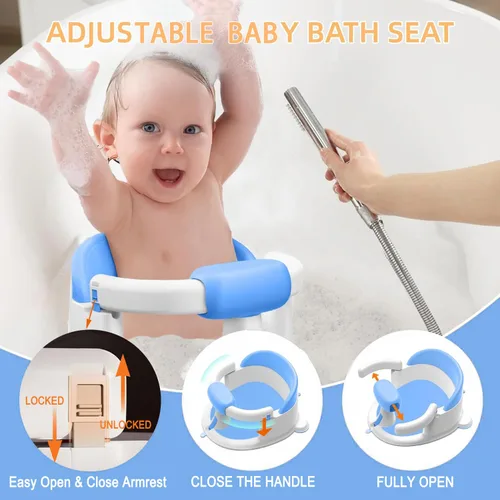 Miniatura 4 de Asiento de baño para bebés de 6 meses en adelante, asientos de baño antideslizantes para bebés sentados, asiento seguro para bebés y recién nacidos