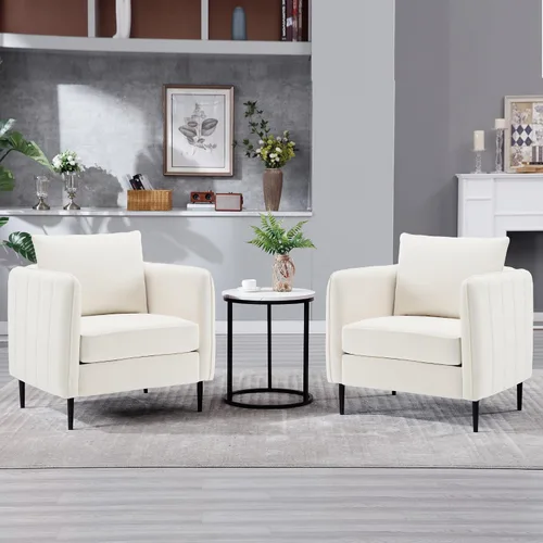 Miniatura 7 de Silla decorativa moderna, sillón de terciopelo esmerilado suave, silla tapizada con patas de carne, cómoda silla de lectura con reposabrazos anchos