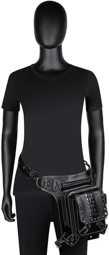 Miniatura 5 de UIYTR - Bolso retro para mujer, estilo gótico, estilo roco, cintura para mujer, color negro