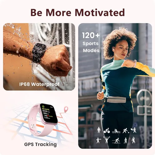 Miniatura 5 de Reloj inteligente para hombres y mujeres, llamada Bluetooth, más de 120 modos deportivos, seguimiento del sueño, contador de pasos y calorías, reloj