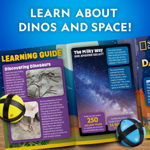 Miniatura 6 de Tablero de dardos para niños National Geographic Kids con brillo en la oscuridad - Juego de dardos con pelotas brillantes, tablero de dardos