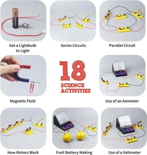 Miniatura 3 de Teenii Kit de electricidad y magnetismo para niños, experimentos científicos STEM con circuitos eléctricos, juguete educativo de física, juego