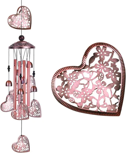 Miniatura 10 de Campanillas de viento de búho para decoración de interiores y exteriores, con 4 tubos de aluminio, 6 campanas, 7 búhos, 37 pulgadas, impermeables