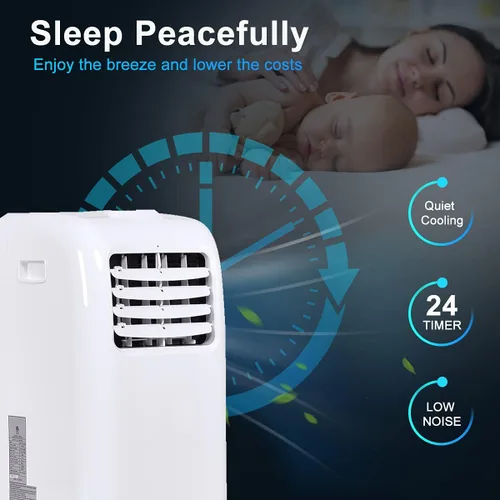 Miniatura 4 de Aire acondicionado portátil 3 en 1, unidad de aire acondicionado de piso frío de 8000 BTU con deshumidificador, control remoto, kit completo