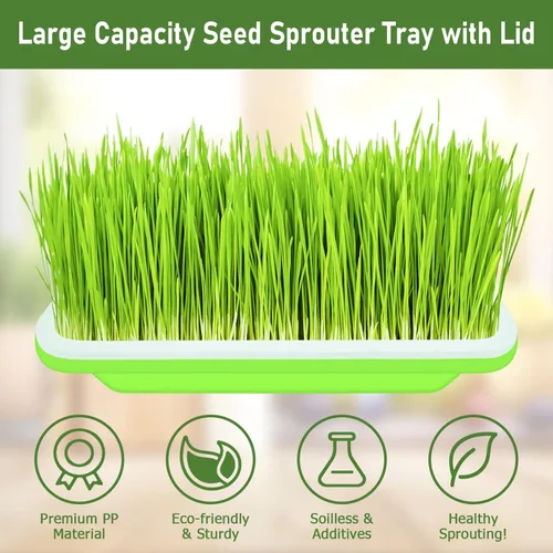 Miniatura 4 de Legigo Paquete de 10 bandejas de germinación de semillas verdes, bandeja de germinación de cultivo sin tierra, bandeja de vivero sin BPA con papel