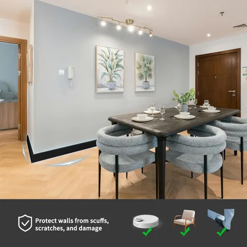 Miniatura 2 de Art3d Moldura para zócalo de pared, paquete de 8 unidades de 56 x 3.2 pulgadas, zócalo de poliestireno de alto impacto, instalado con pegamento