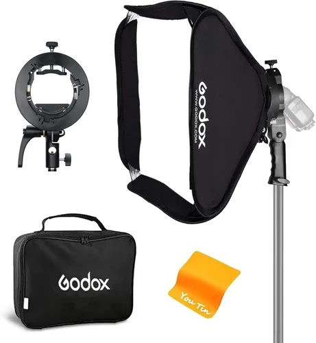 Godox Softbox 32"x32" con soporte Speedlite S2 S-Type Speedlite, kit de caja suave de montaje Bowens para Godox V1 AD400Pro AD200 V860II TT685II