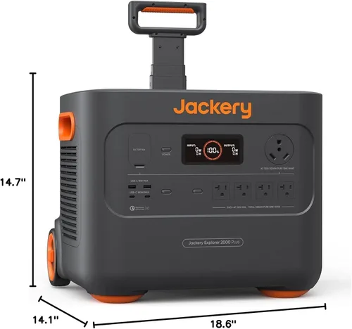 Miniatura 9 de Jackery Estación de energía portátil Explorer 2000 Plus, generador solar con batería LiFePO4 de 2042 Wh, salida de 3000 W, expandible a 24 kWh 6000