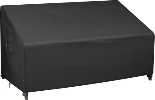 iBirdie Funda de sofá para muebles de patio, 52 x 28 x 32 pulgadas, funda impermeable para sofá biplaza de 2 plazas, para exteriores, color negro