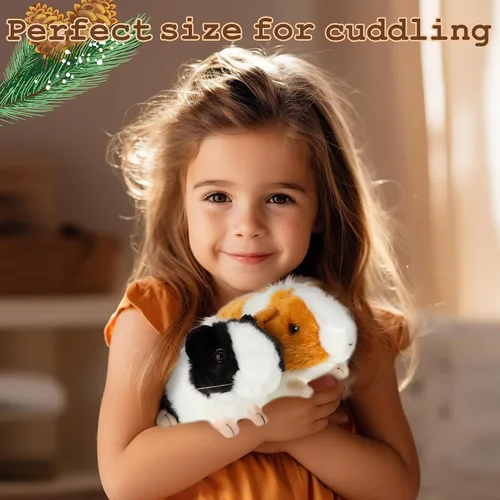 Miniatura 4 de redaica 2 piezas de animales de peluche de cobaya - 7.9 pulgadas de peluche realista, lindos juguetes de cobaya para niños, muñeco de mascota