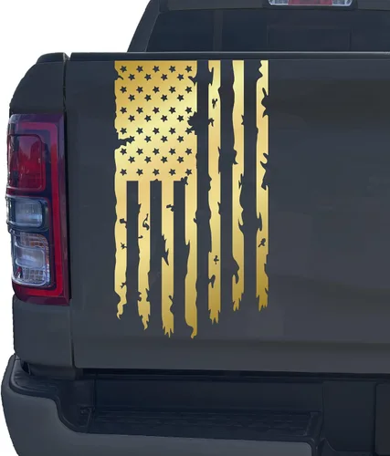 Miniatura 18 de Aldera Graphics Calcomanía de vinilo con la bandera de Estados Unidos de Estados Unidos envejecida compatible con la mayoría de las camionetas