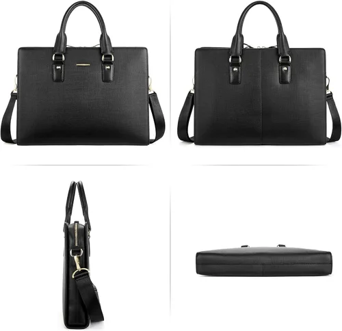 Miniatura 7 de BOSTANTEN Maletín de Cuero para Abogados Portátil de Negocios Bolsas Delgadas para Hombres y Mujeres