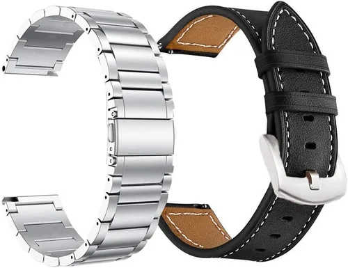Miniatura 9 de Vivoactive 6/5/3 - Correas de reloj para hombres y mujeres, 0.787 pulgadas de repuesto de metal + cuero compatibles con Garmin Venu/Venu Sq/Venu 2