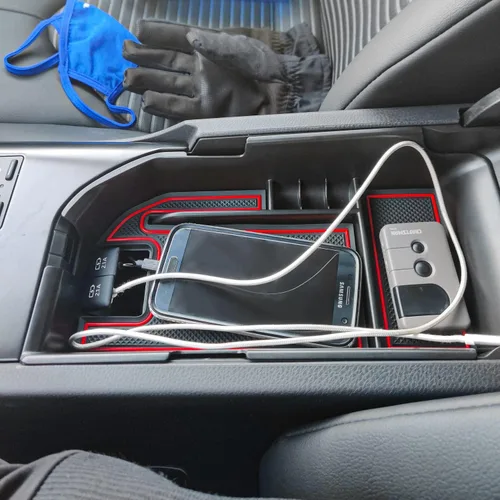 Miniatura 6 de EDBETOS Bandeja Organizadora de Consola Central Compatible con Toyota Camry XLE XSE 2018-2024 y Camry LE SE 2020-2023 2024 Accesorios Caja de Rojo
