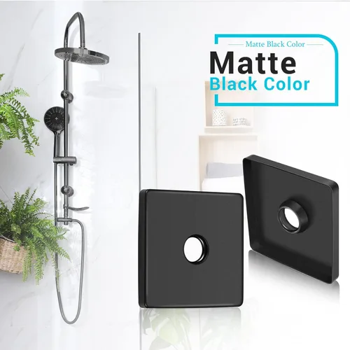 Miniatura 4 de Yinkin Paquete de 2 placas cuadradas de cubierta cuadrada de fontanería de 3.5 pulgadas, color negro, tamaño grande, placa universal de repuesto