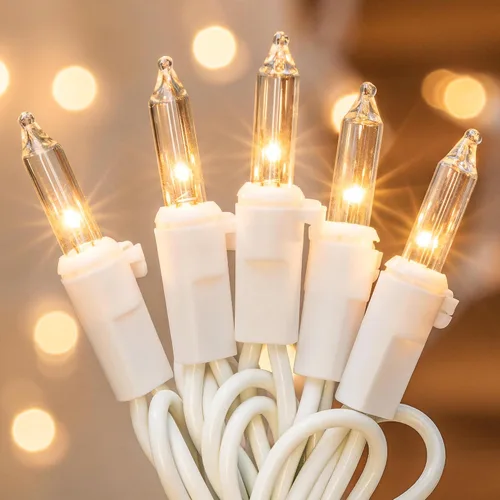 Miniatura 17 de Hopolon Mini Luces en Cadena Rojas de Navidad 2 Juegos de 50 Unidades 13 Pies Bombillas Incandescentes Mini Luces en Cadena Impermeables para Rojo