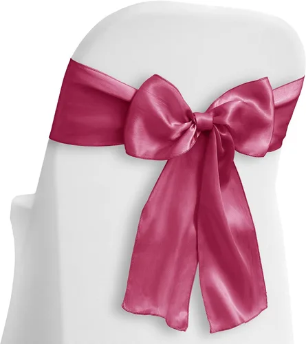 Miniatura 8 de Lann's Linens - 10 elegantes lazos de satén para fundas de silla de boda/fiesta - Banda con lazo para el respaldo de la silla - Negro