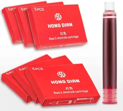 Miniatura 7 de Asvine Hongdian - Juego de 30 cartuchos de tinta para pluma estilográfica, 0.134 in de diámetro Azul/claro