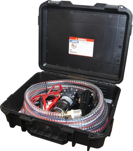 Bomba de transferencia de combustible de 12 V 75 W, transfiere hasta 120 galones de gasolina o diésel por hora, con tubo de combustible de alta