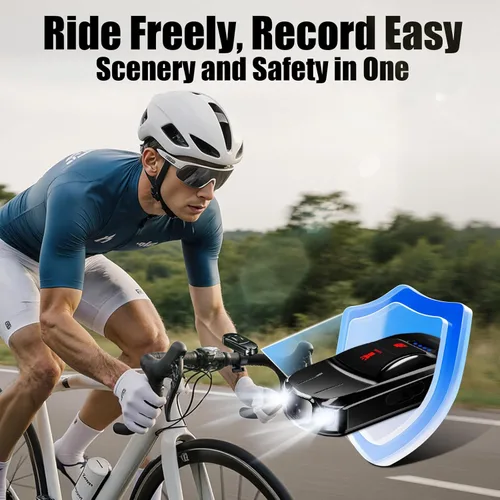 Miniatura 2 de Cámara de bicicleta Cámara de acción de pulgar pequeña, IPX6 impermeable, inalámbrica, con soporte para bicicleta, para ciclismo, deportes, vlogging