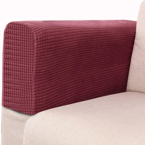 Miniatura 6 de BESPORTBLE Fundas elásticas para reposabrazos de sofá, 4 piezas, protectores universales para brazos de silla, fundas de forro polar suave