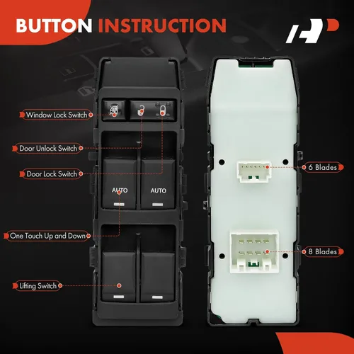 Miniatura 4 de A-Premium Master - Interruptor de ventana eléctrico compatible con vehículos Chrysler, Dodge y Jeep, 200, 300, Aspen, Sebring, Avenger, Durango