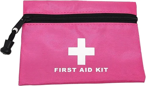 Miniatura 9 de Bolsa roja de primeros auxilios de emergencia, pequeña bolsa vacía de rescate de viaje para almacenamiento de primeros auxilios, bolsillo para rosa