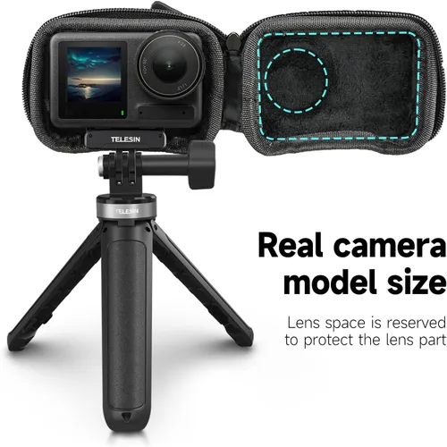 Miniatura 5 de TELESIN Mini estuche protector de lente para DJI Action 5 Pro Action 4 Action 3 Insta 360 Ace Insta360 Ace Ace Pro Accesorios, Mini bolsa protectora