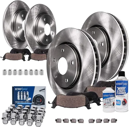 Miniatura 98 de Detroit Axle - Rotores de freno para Jeep Compass 2015-2022 Renegade 2016-2022 Fiat 500X 2016-2022, 2018, 2019, 2020, 2021. Reemplazo de rotores