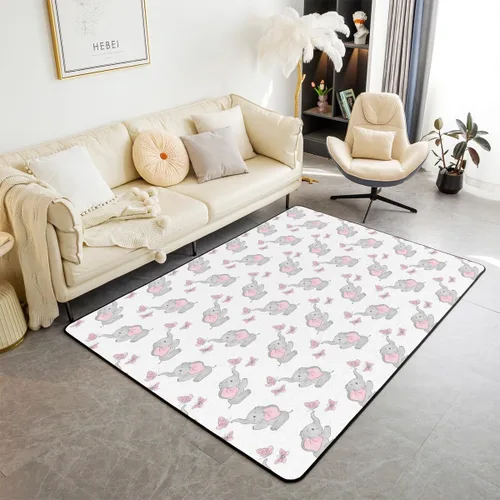 Miniatura 8 de jejeloiu Alfombra decorativa de ciervo, alfombra bohemia de oso con alce de 3 x 5 pies, para niños, niñas, mujeres y hombres, alfombra a cuadros