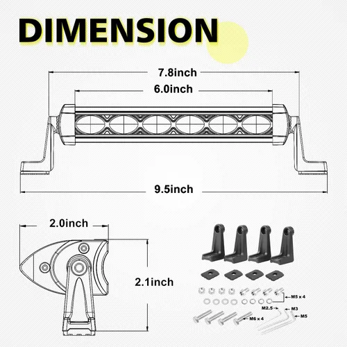 Miniatura 3 de Barra de luz curvada de 30 pulgadas + cápsulas LED ámbar delgadas, 2 unidades de 7 pulgadas