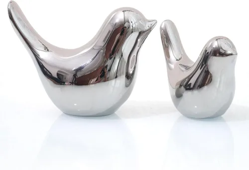 Estatuas de pájaros de plata Notakia, decoración del hogar, estilo moderno, adornos decorativos para decoración de mesa plateada, sala de estar, 2