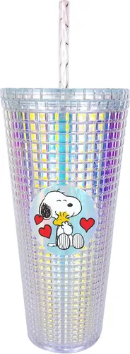 Miniatura 27 de Spoontiques Harry Potter Vaso de diamantes, 20 oz - Vaso texturizado con pajita, aislamiento de doble pared, sin BPA - Gryffindor