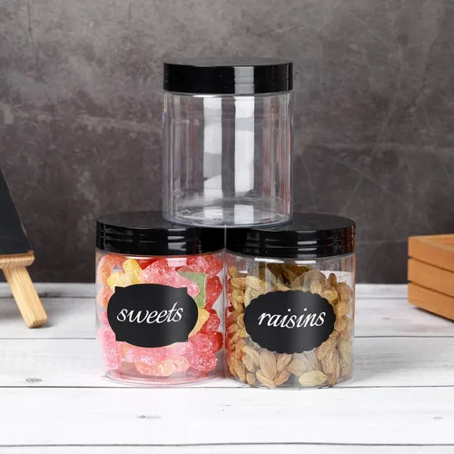 Miniatura 6 de Dabacc Tarros de plástico de 8 onzas con tapas, paquete de 24 recipientes de plástico transparente para almacenamiento de alimentos de cocina