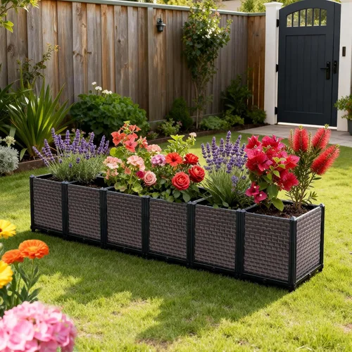 Miniatura 9 de Macetas grandes para plantas de exterior, profundas, 20 pulgadas de alto, camas elevadas para jardinería con riego automático, maceta elevada