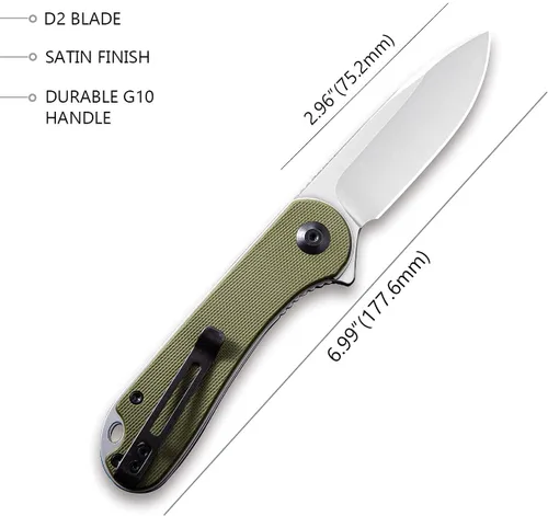 Miniatura 7 de CIVIVI Elementum Green G10 Mango incluido con nueva versión de mango azul G10, gran compañero de cuchillo plegable EDC
