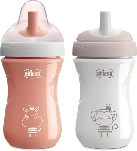 Chicco Vaso Entrenador Deportivo con Boquilla Semifirme, Resistente a Mordeduras y Tapa sin Derrames, 9 onzas. | Apto para Lavavajillas en la
