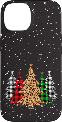 Miniatura 4 de Funda con diseño de árboles de Navidad con estampado de leopardo y cuadros para iPhone 16