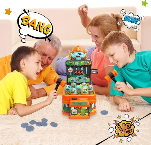 Miniatura 6 de Juguetes de juego de arcade para niños de 3 años, Whack Game Mole, mini juguetes electrónicos interactivos de martillaje y golpeteo, idea de regalo