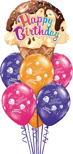 Miniatura 4 de Qualatex Caja de 7 piezas de ramo de globos, círculos de primer cumpleaños Stars-Boy