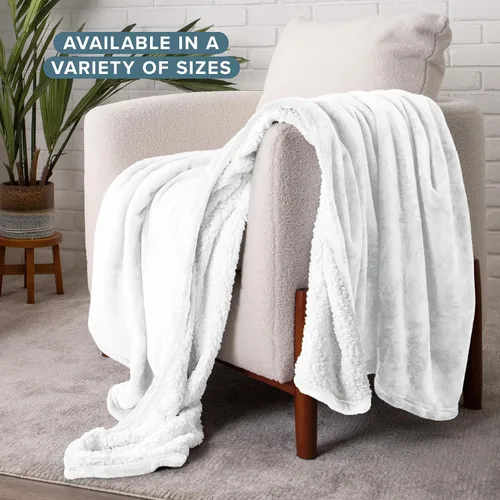 Miniatura 2 de Manta de forro polar de sherpa Bare Home - Tamaño para Lanzar/Viajar - Manta para cama, sofá y sofá cama - Cálida y ligera - Esponjosa y suave