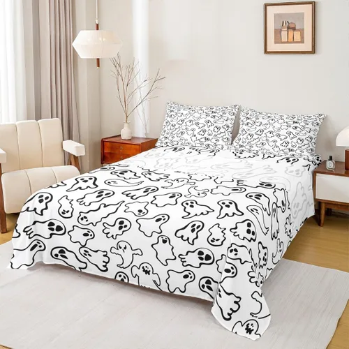 Miniatura 18 de Manfei Juego de sábanas de dibujos animados para niños, tamaño individual, bonito juego de ropa de cama de animales y mascotas, decoración